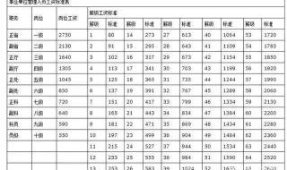 事业单位工资表 事业单位工资表